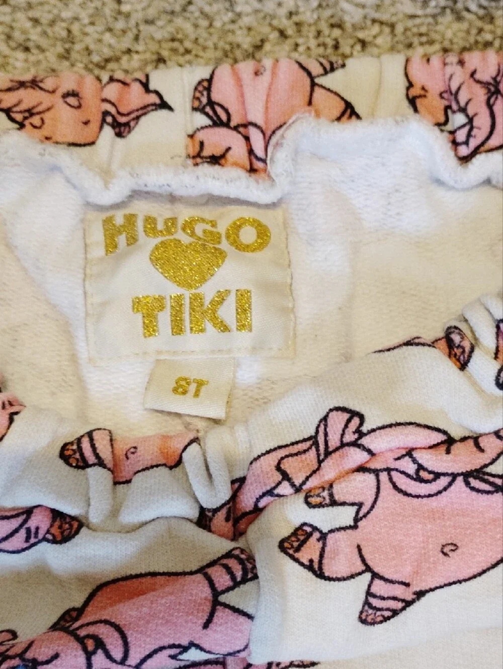 Kids Pink Pig Print Jogger Sweatpants